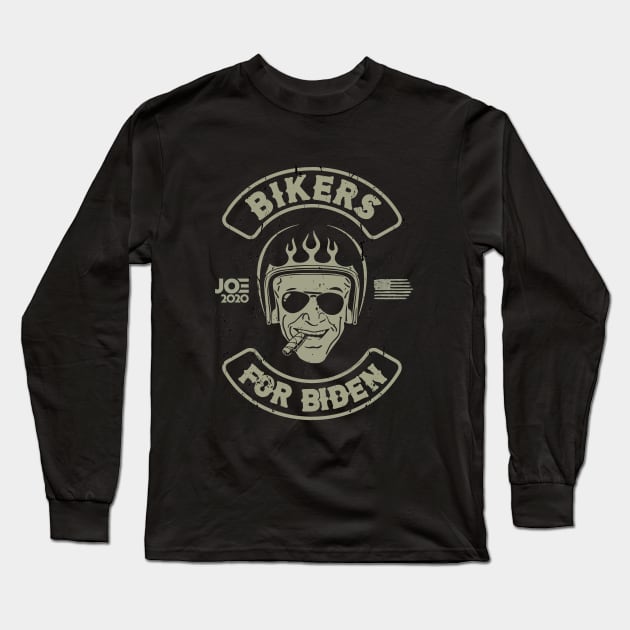 Bikers for Biden Motorcycle Club - Vote Joe 2020 Long Sleeve T-Shirt by Buckle Up Tees